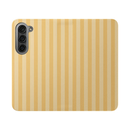 Buttercup Stripe Vegan Leather Flip Case