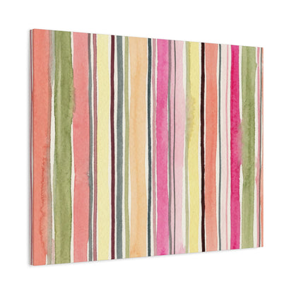 Summer Stripe Stretched Canvas Wall Art