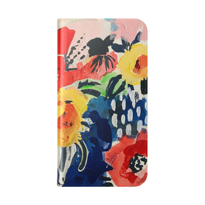 Abstract Flora Vegan Leather Flip Case