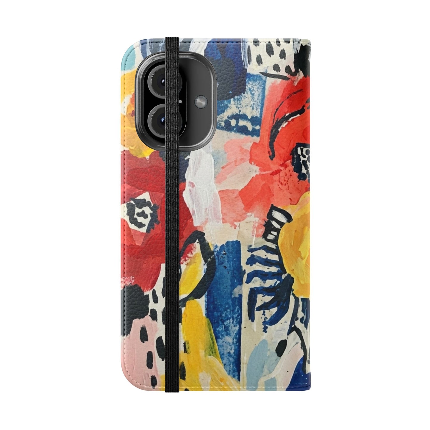 Abstract Flora Vegan Leather Flip Case