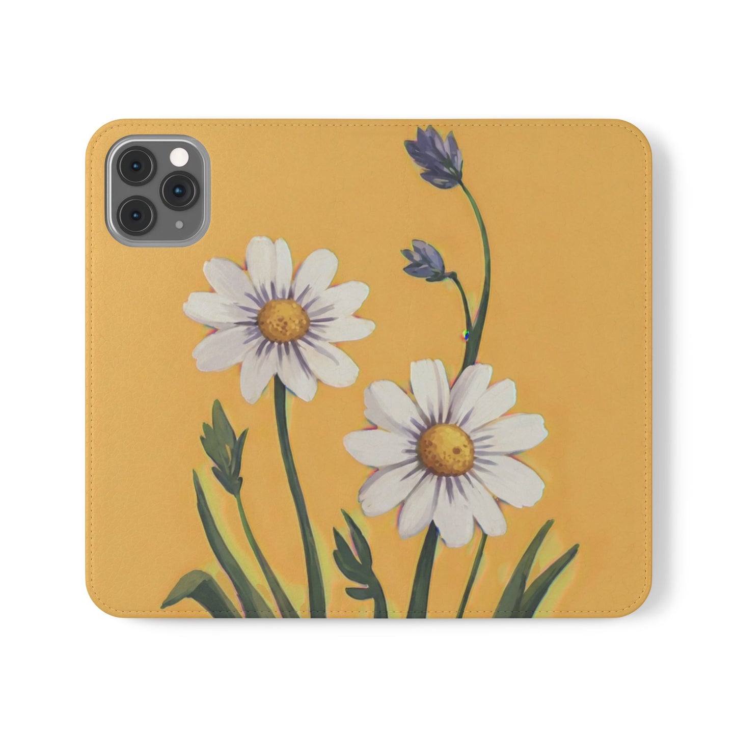 Spring Daisies Vegan Leather Flip Case