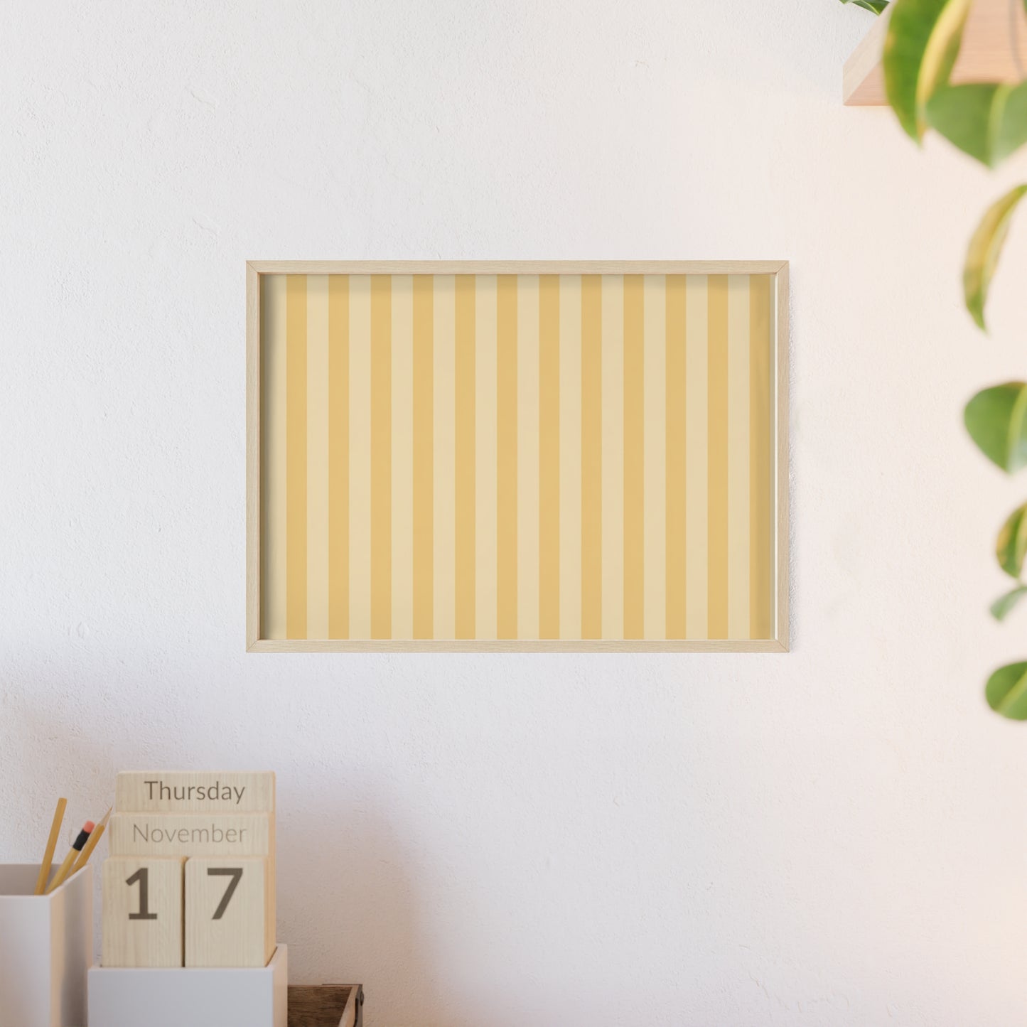 Buttercup Stripe Wood Framed Posters