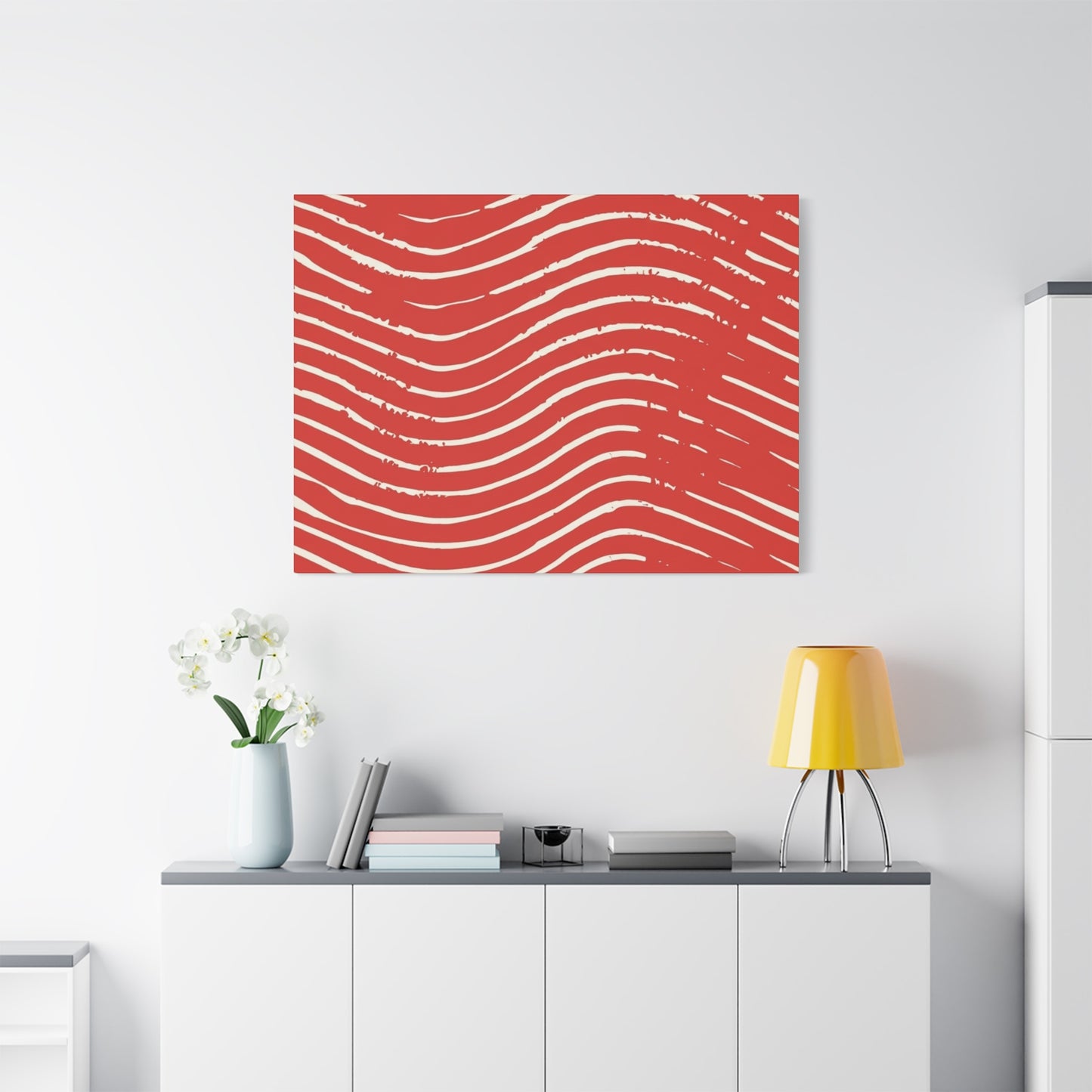 Scarlet Tide Stretched Canvas Wall Art