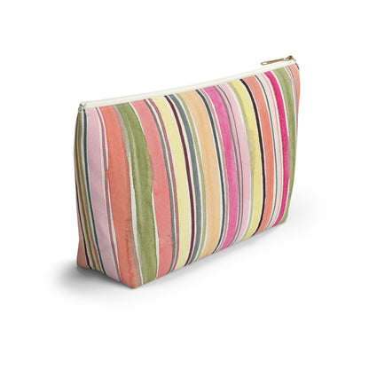 Summer Stripe Accessory Pouch with T-bottom