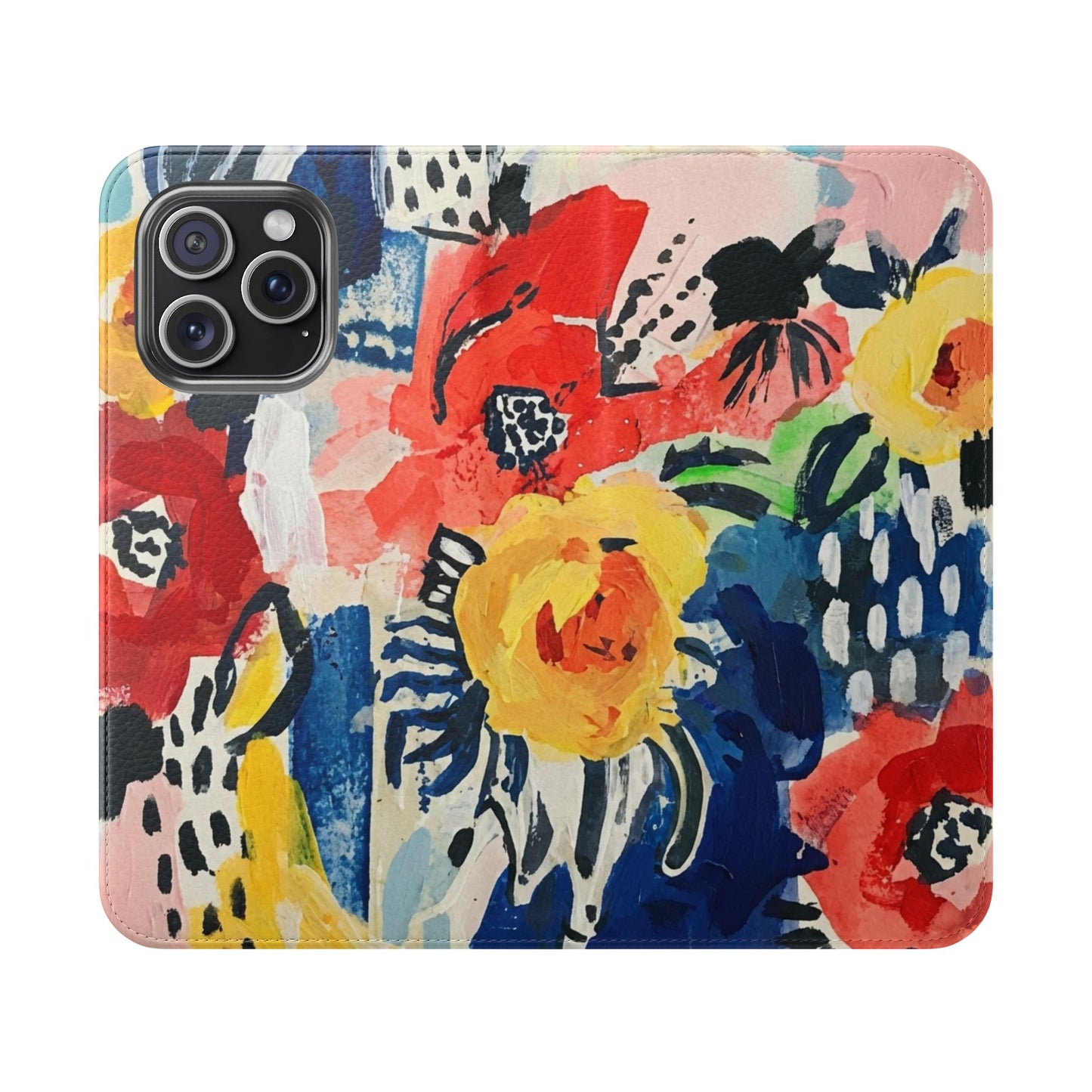 Abstract Flora Vegan Leather Flip Case