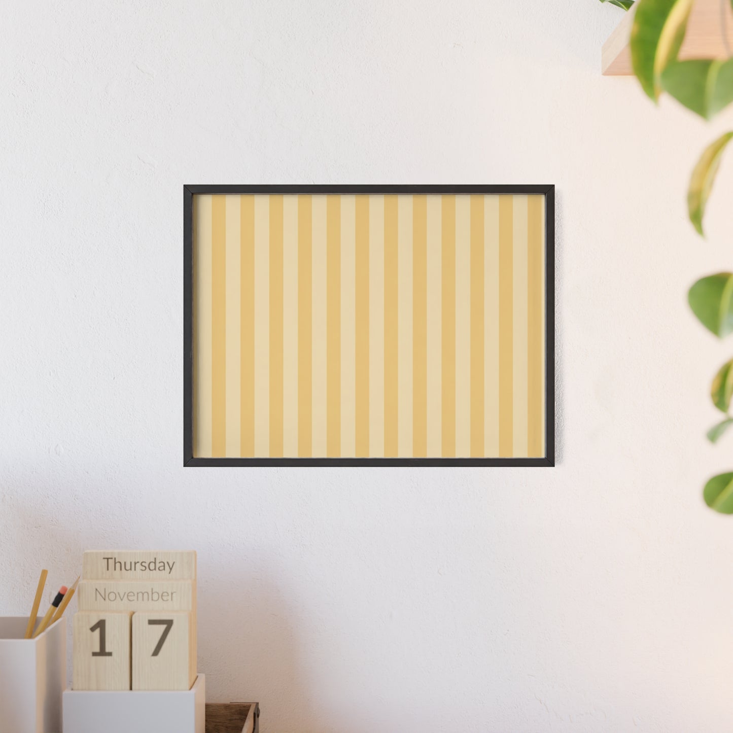 Buttercup Stripe Wood Framed Posters