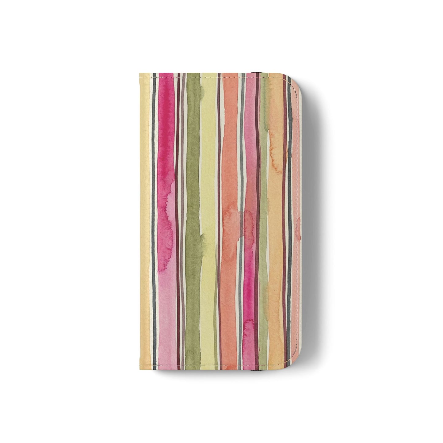 Summer Stripe Vegan Leather Flip Case