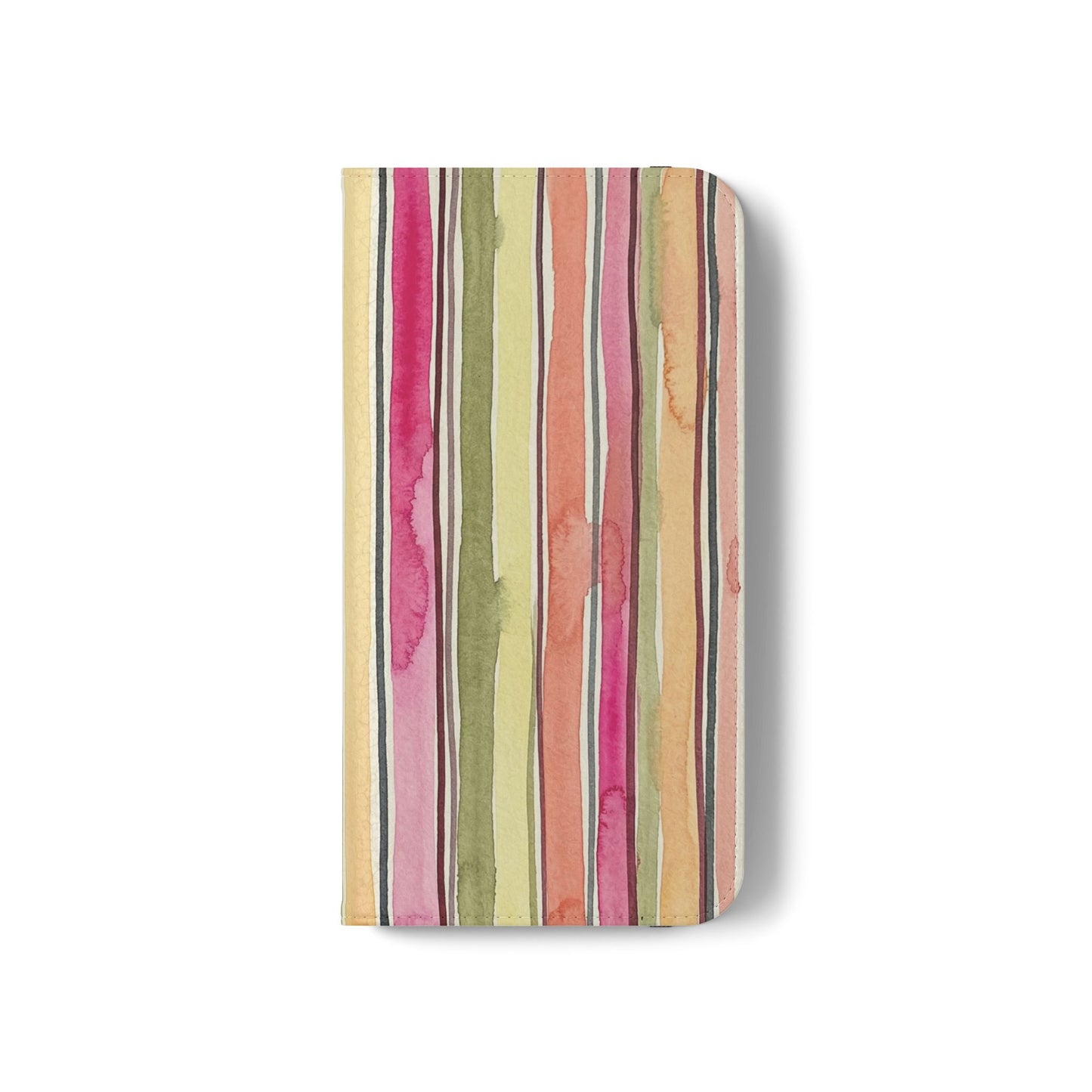 Summer Stripe Vegan Leather Flip Case
