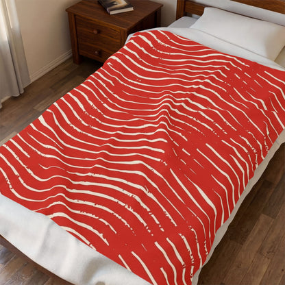 Scarlet Tide Velveteen Plush Blanket