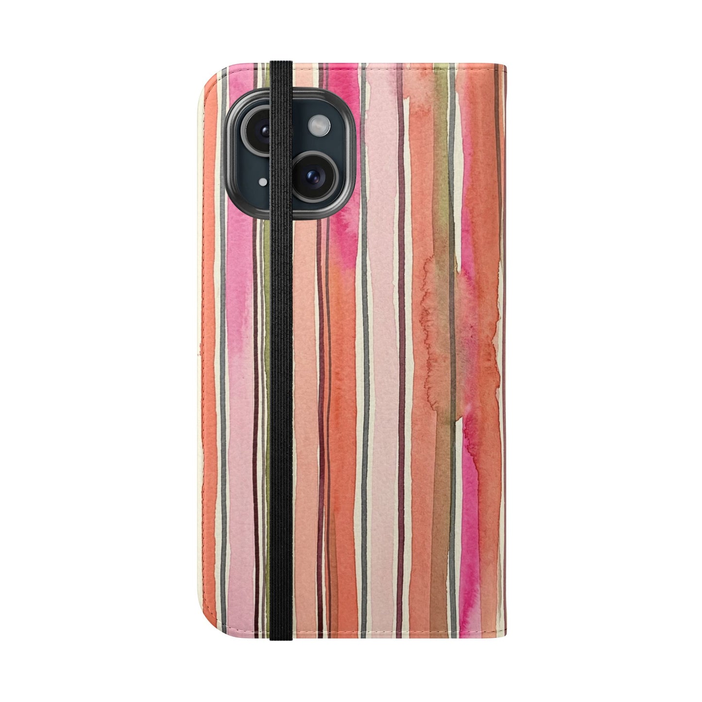 Summer Stripe Vegan Leather Flip Case