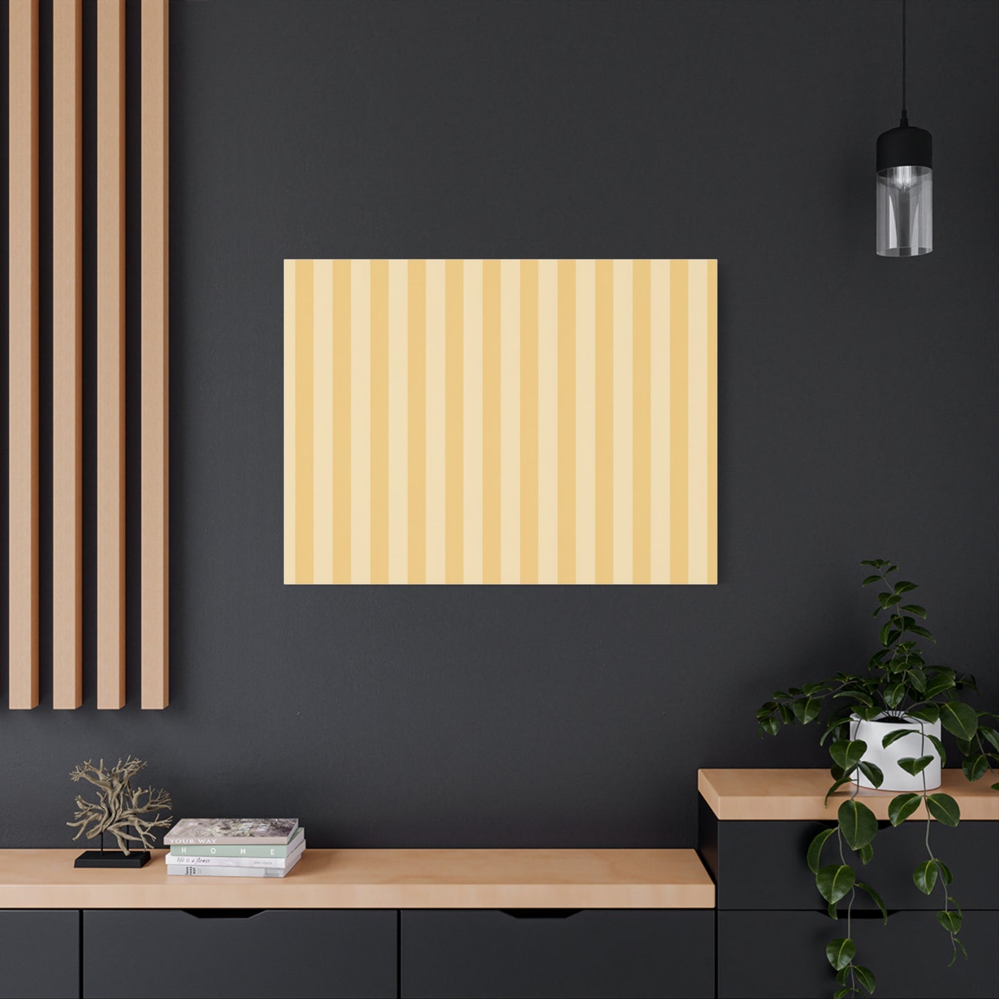 Buttercup Stripe Stretched Canvas Wall Art