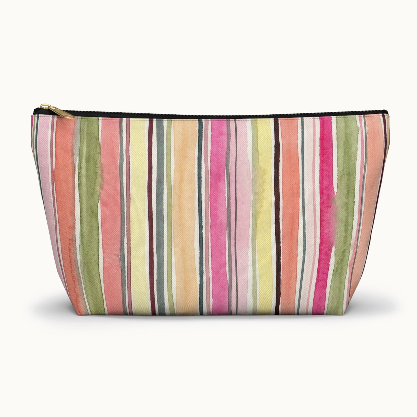 Summer Stripe Accessory Pouch with T-bottom
