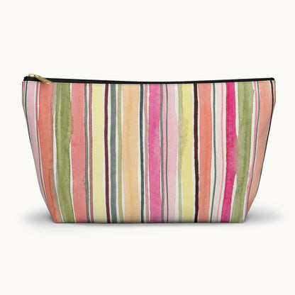 Summer Stripe Accessory Pouch with T-bottom