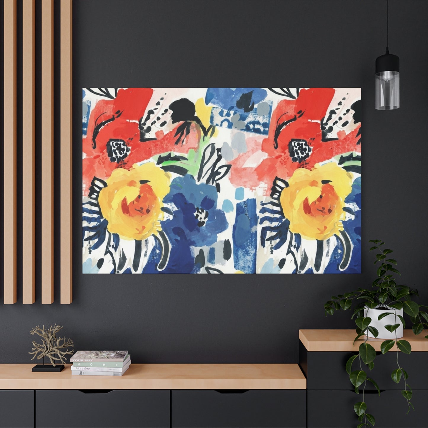 Abstract Flora Stretched Canvas Wall Art