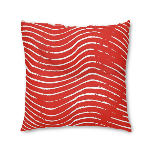 Scarlet Tide Square Tufted Floor Pillow