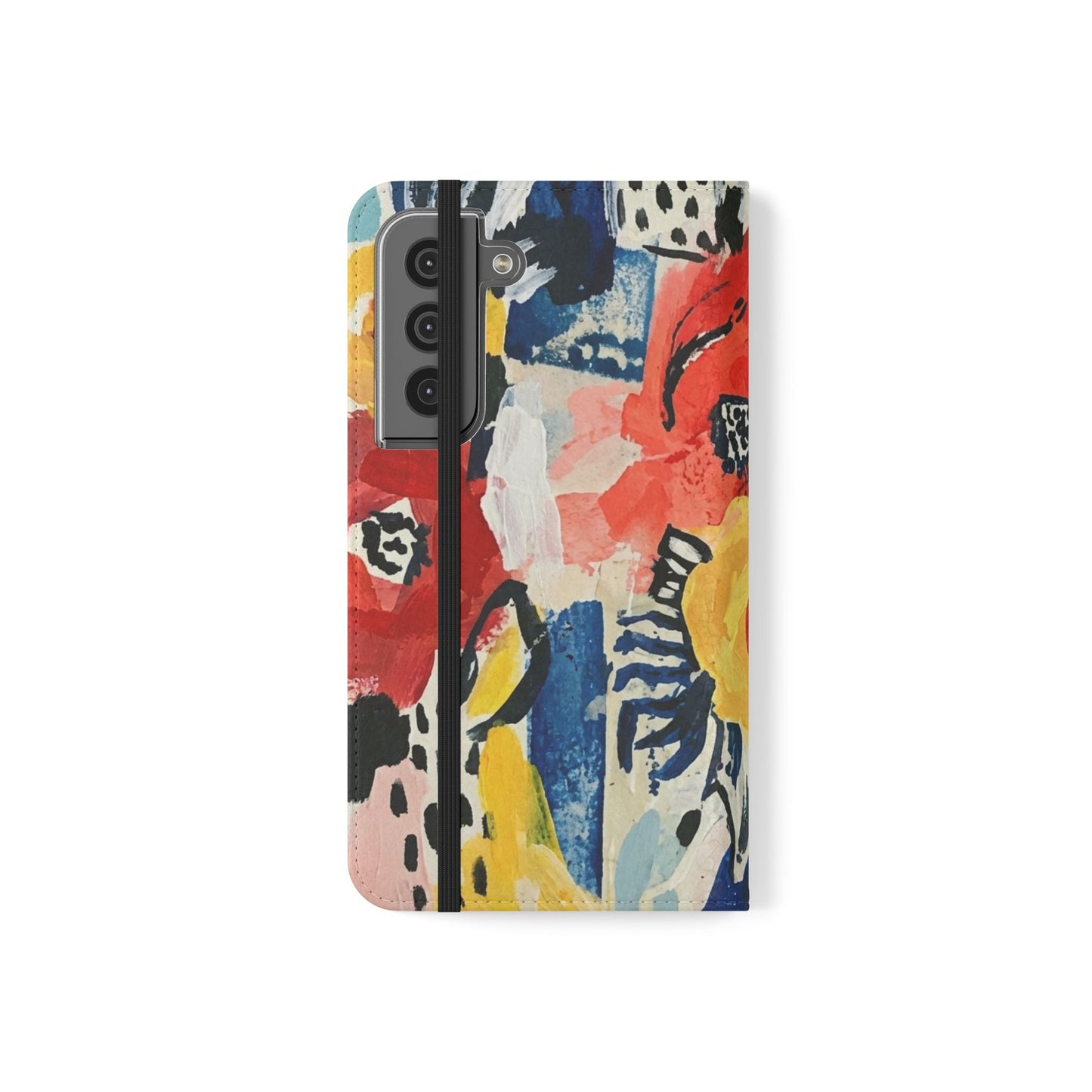 Abstract Flora Vegan Leather Flip Case
