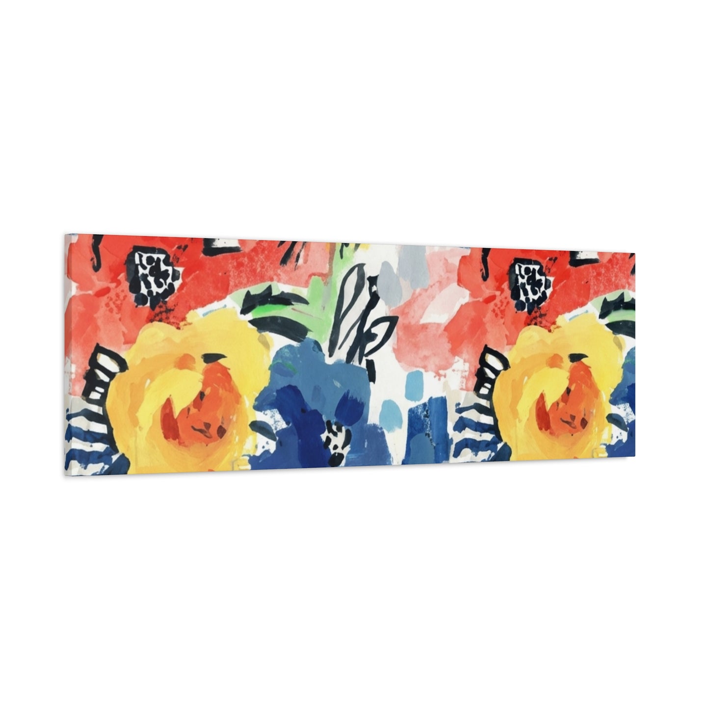 Abstract Flora Stretched Canvas Wall Art