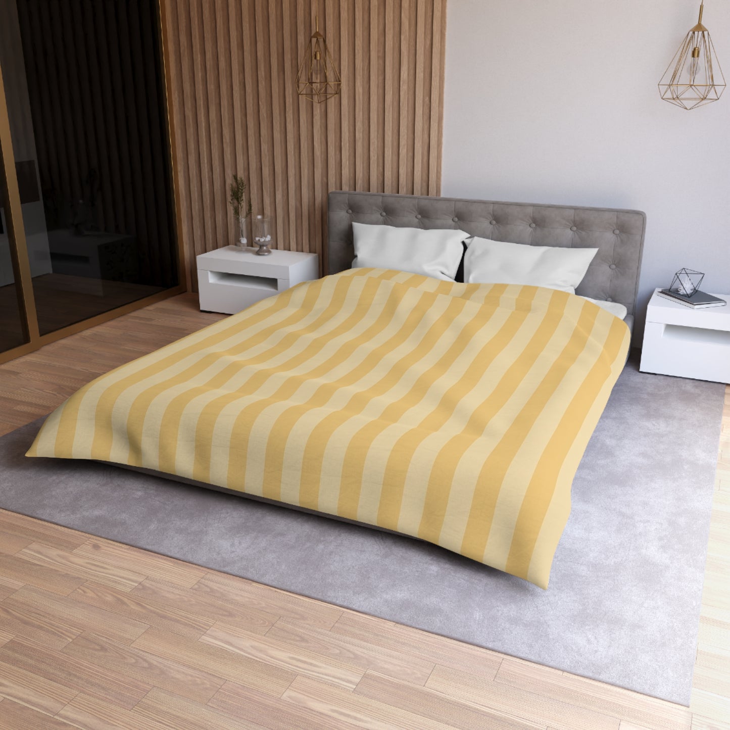 Buttercup Stripe Microfiber Duvet Cover