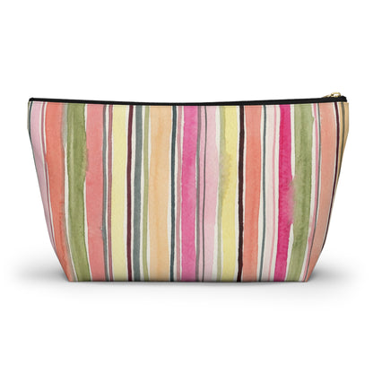 Summer Stripe Accessory Pouch with T-bottom