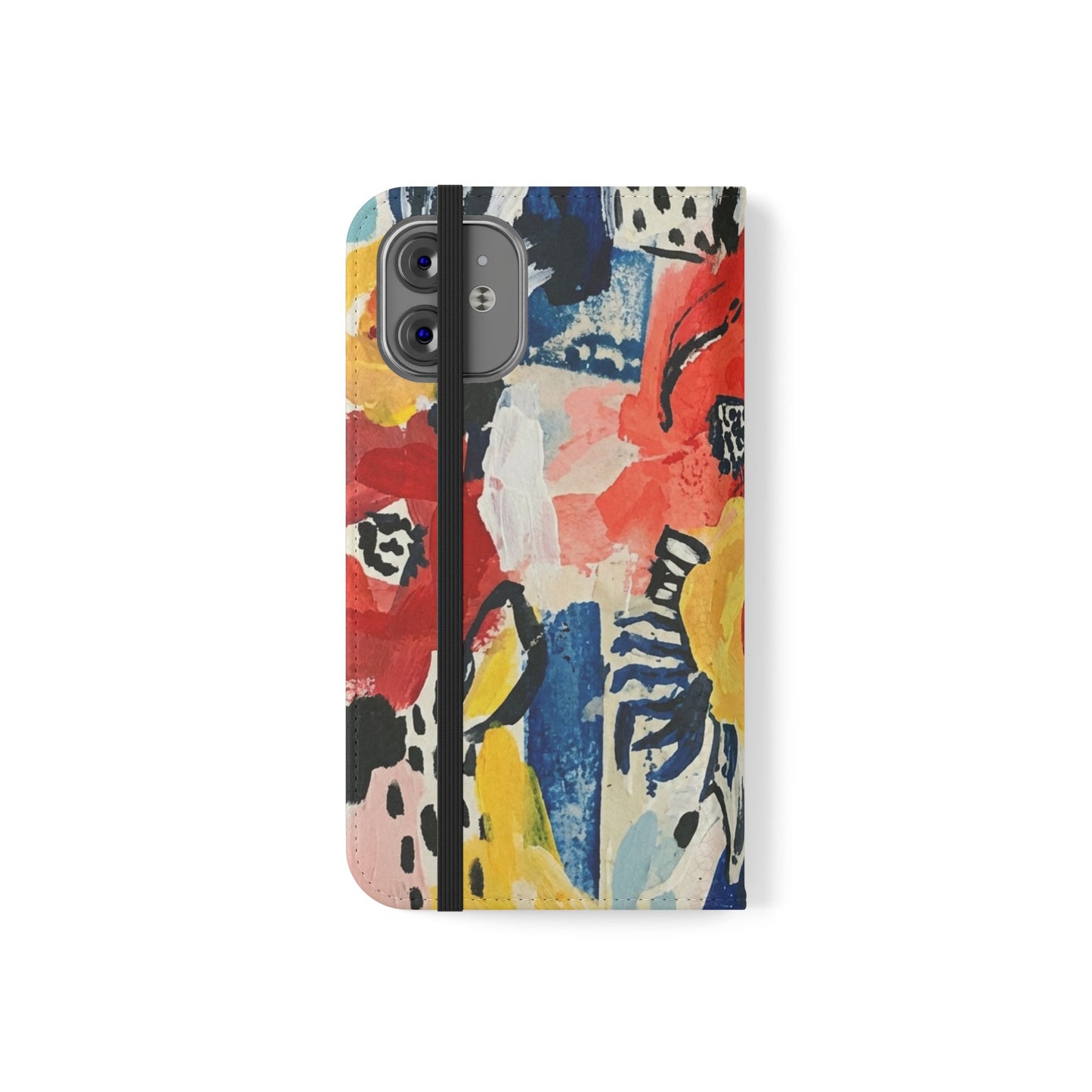 Abstract Flora Vegan Leather Flip Case
