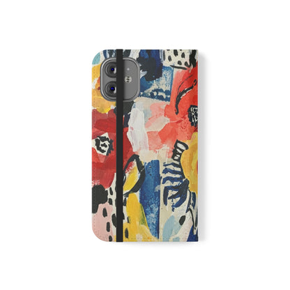 Abstract Flora Vegan Leather Flip Case