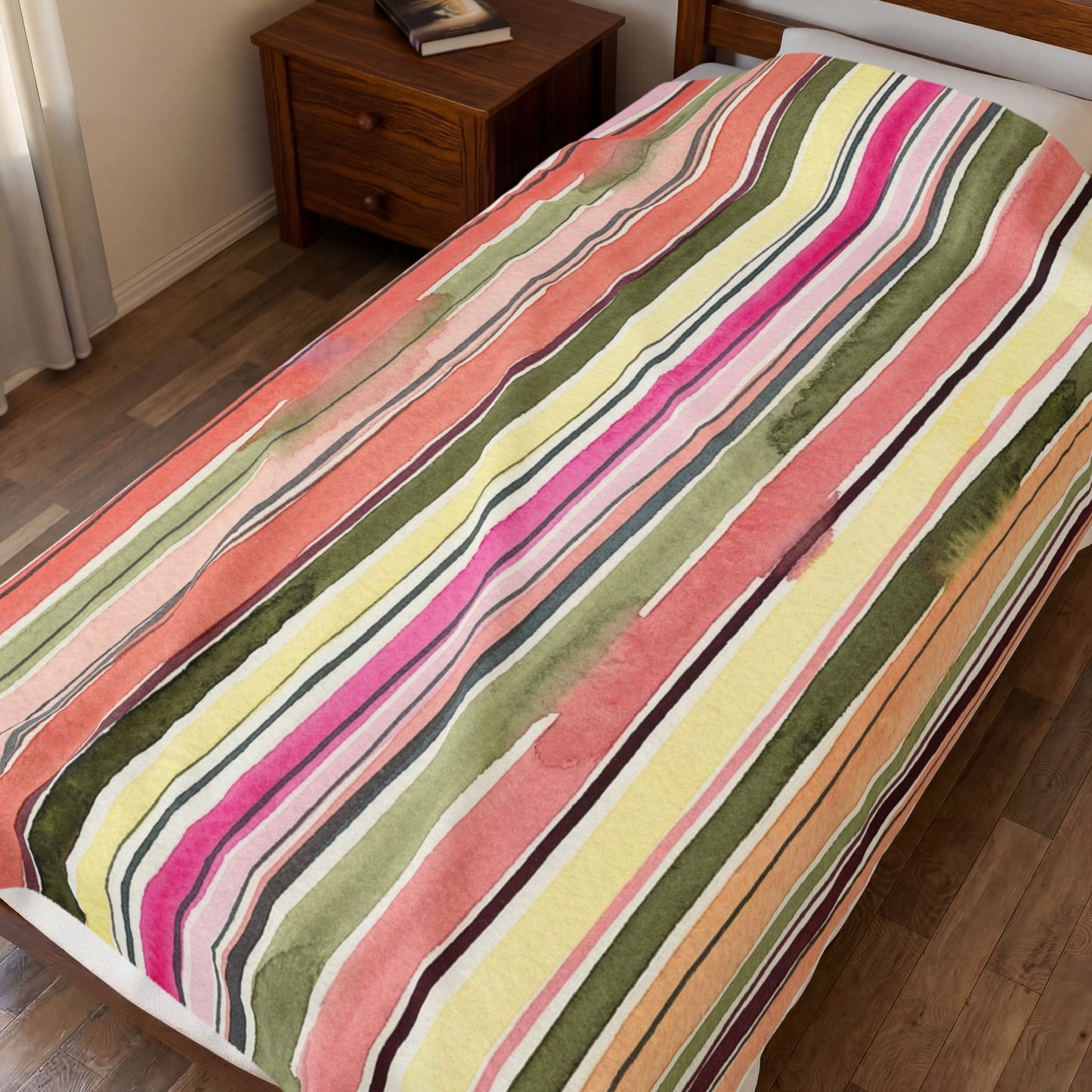 Summer Stripe Velveteen Plush Blanket