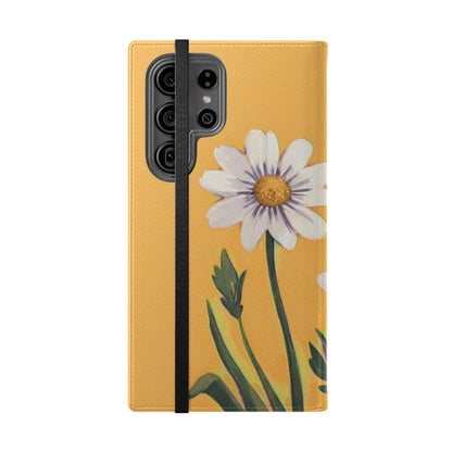 Spring Daisies Vegan Leather Flip Case