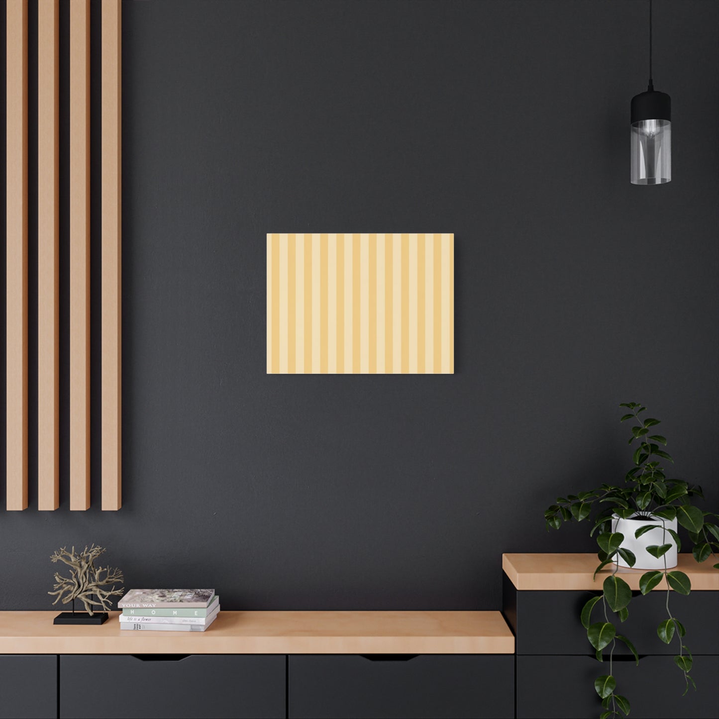 Buttercup Stripe Stretched Canvas Wall Art