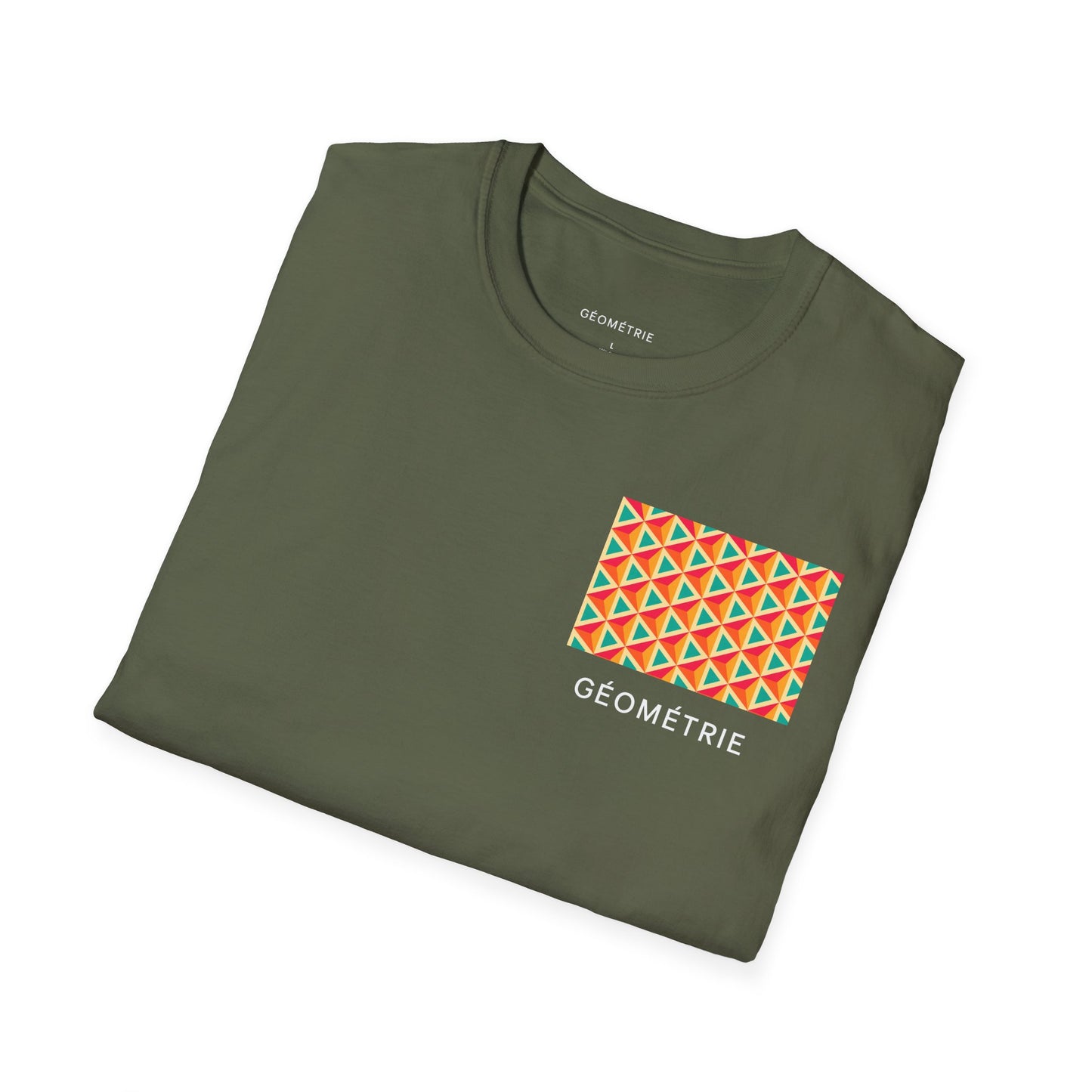 Geometric Pattern Unisex Softstyle T-Shirt, Casual Tee, Gift for Him/Her, Summer Wear, Trendy Streetwear, Cool Graphic Tee