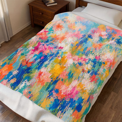 Chromatic Meadow Velveteen Plush Blanket