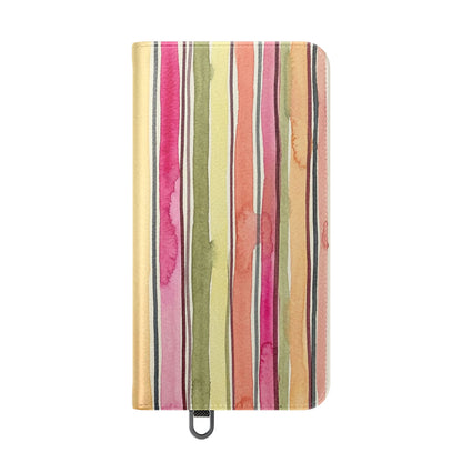 Summer Stripe Vegan Leather Flip Case