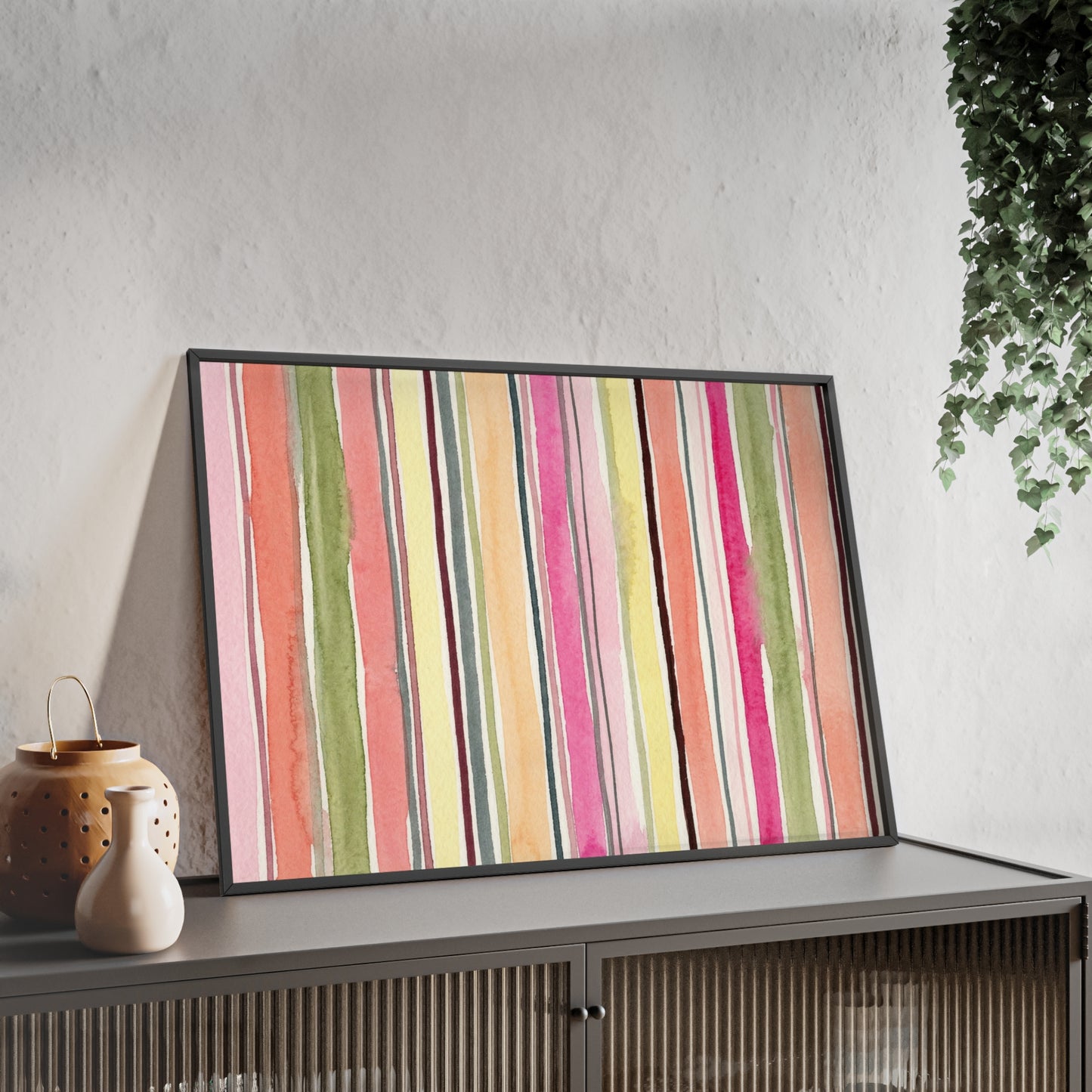 Summer Stripe Wood Framed Posters