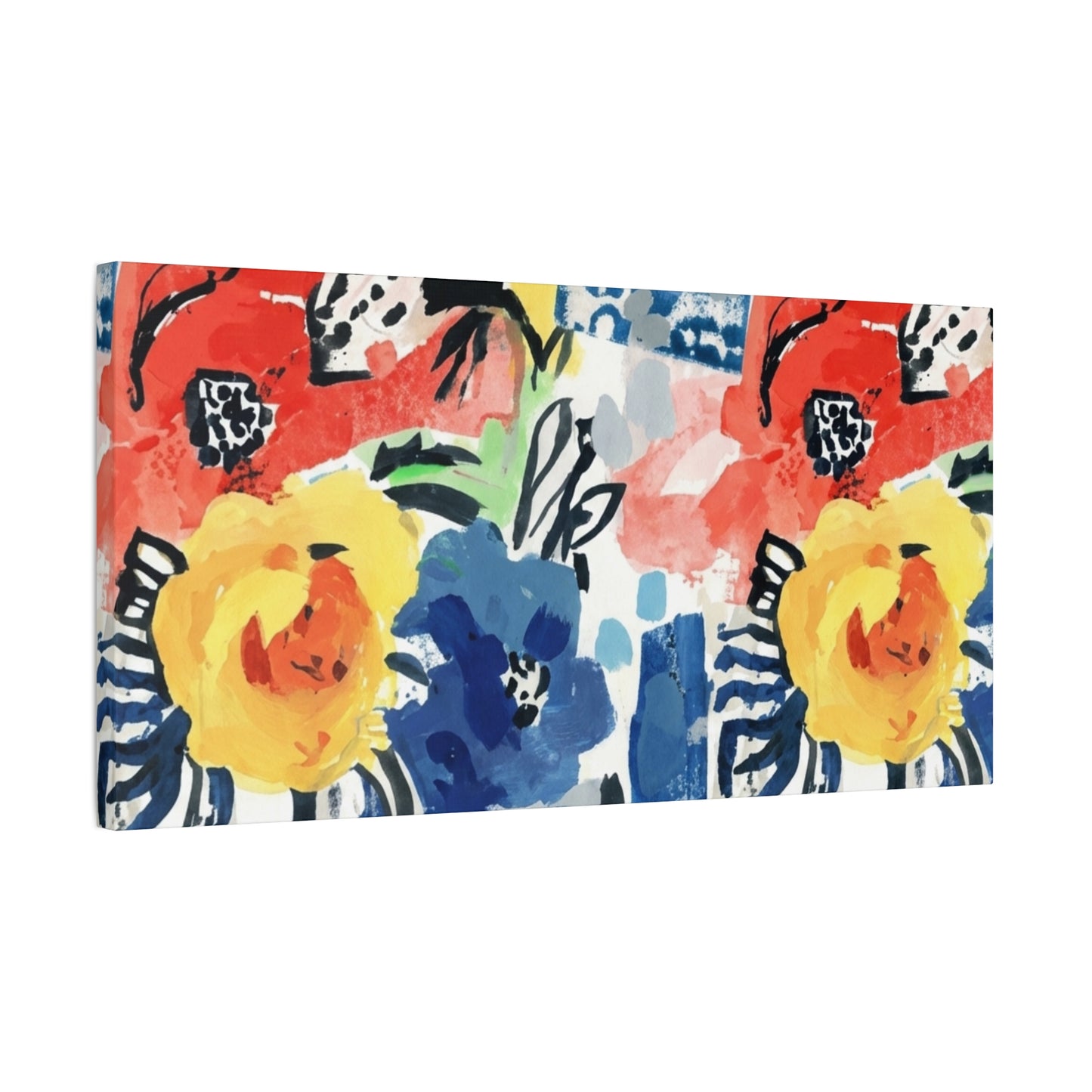 Abstract Flora Stretched Canvas Wall Art