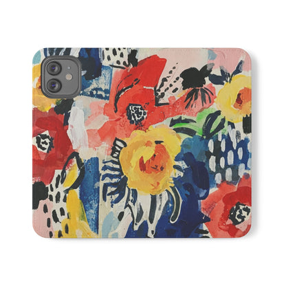 Abstract Flora Vegan Leather Flip Case