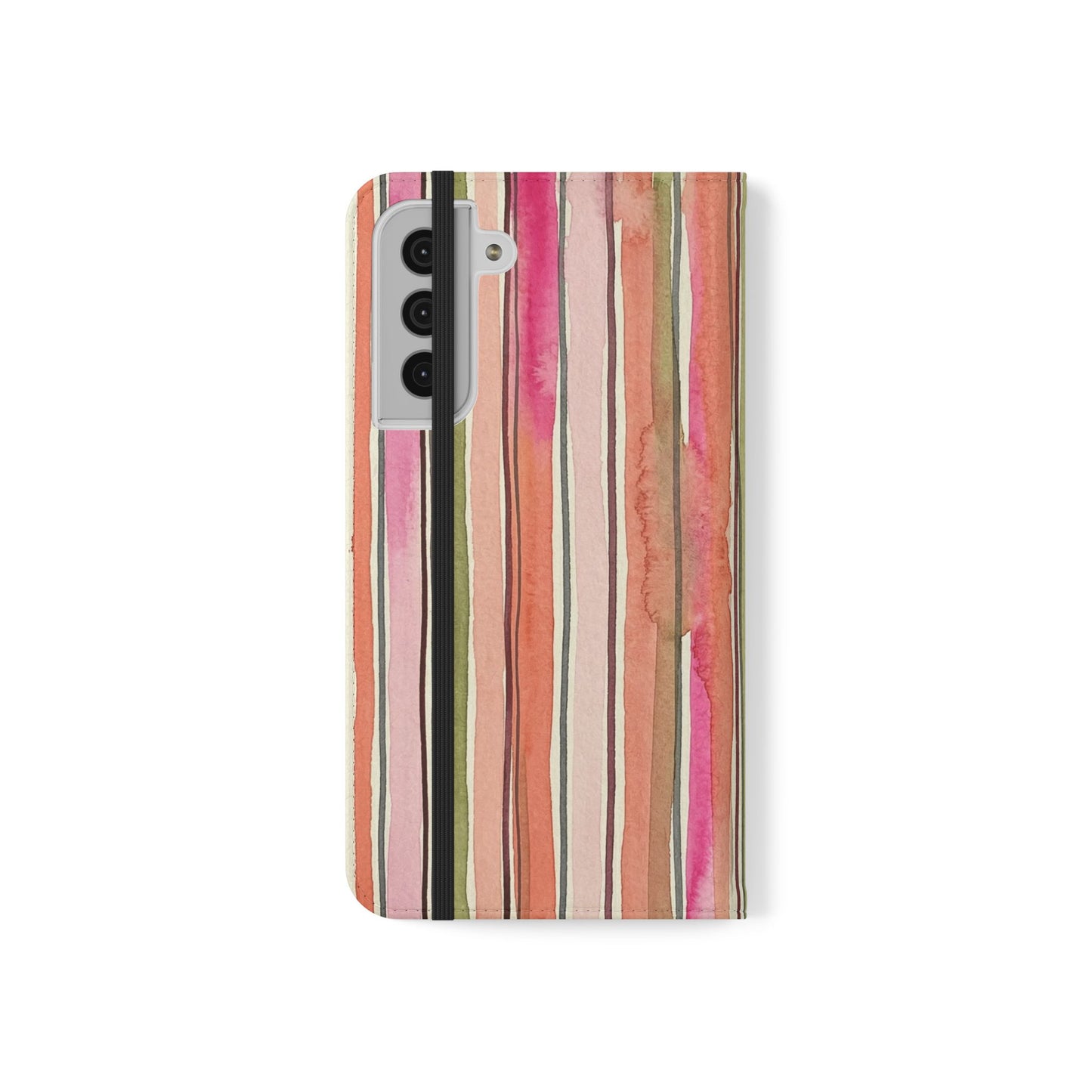 Summer Stripe Vegan Leather Flip Case