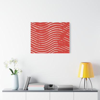 Scarlet Tide Stretched Canvas Wall Art