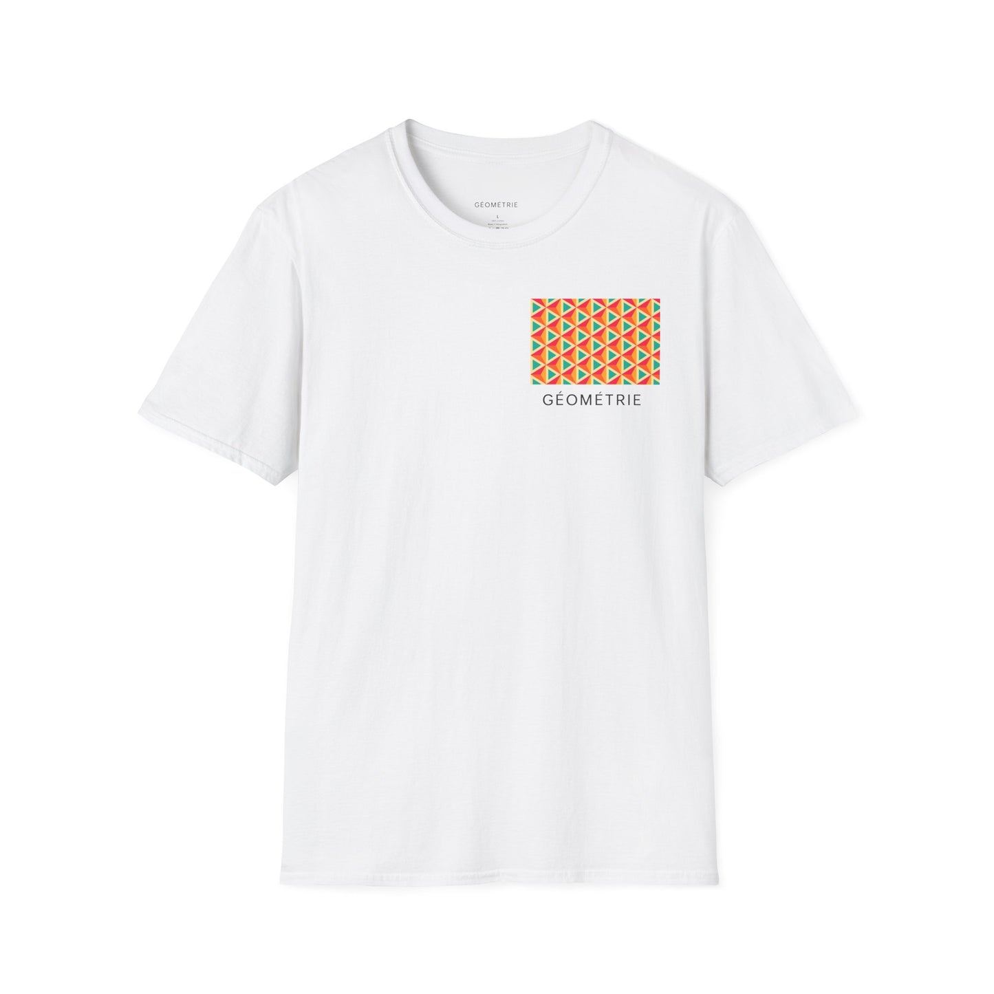 Geometric Pattern Unisex Softstyle T-Shirt, Casual Tee, Gift for Him/Her, Summer Wear, Trendy Streetwear, Cool Graphic Tee