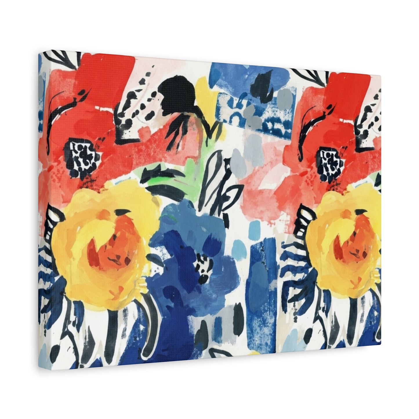 Abstract Flora Stretched Canvas Wall Art