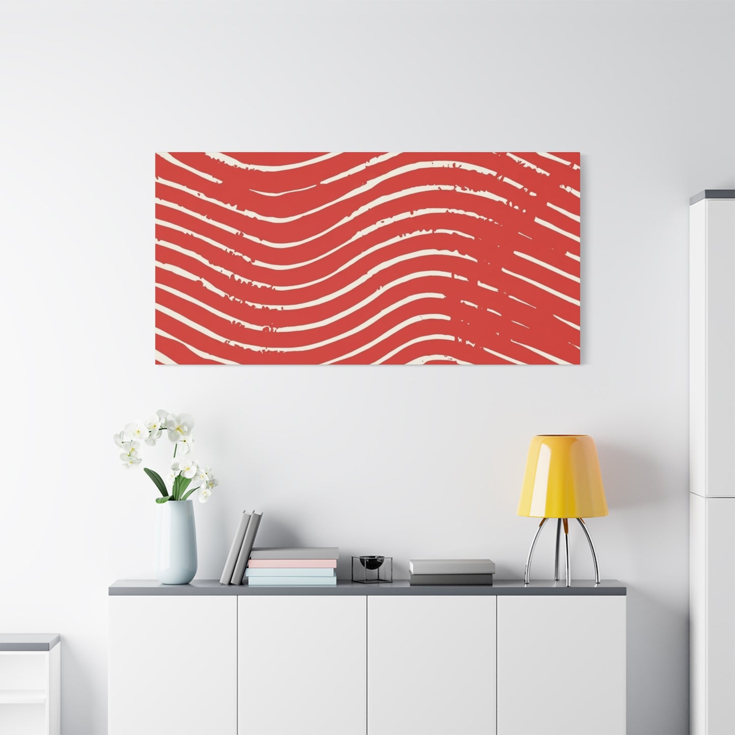 Scarlet Tide Stretched Canvas Wall Art