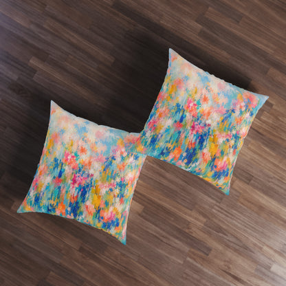 Chromatic Meadow Square Tufted Floor Pillow