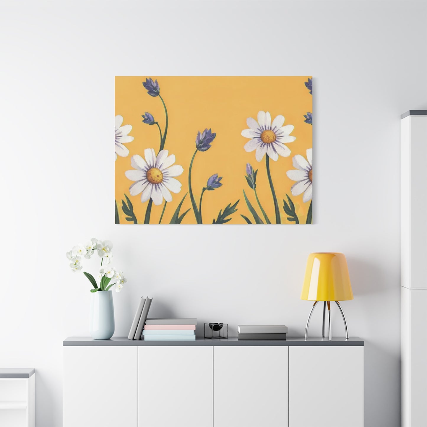 Spring Daisies Stretched Canvas Wall Art