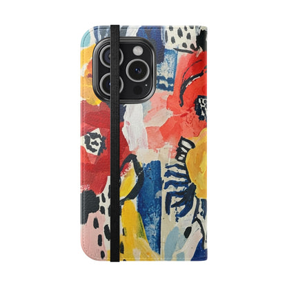 Abstract Flora Vegan Leather Flip Case