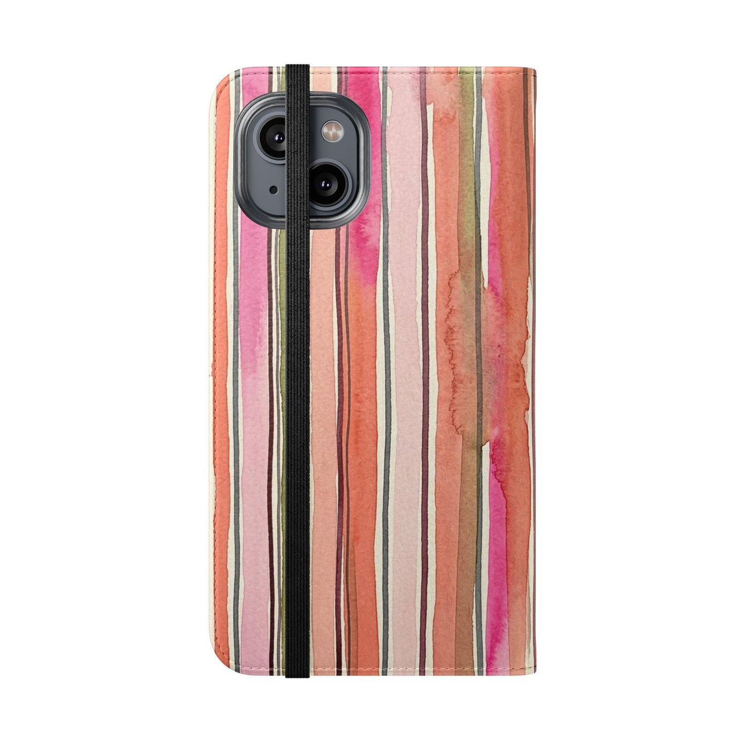 Summer Stripe Vegan Leather Flip Case