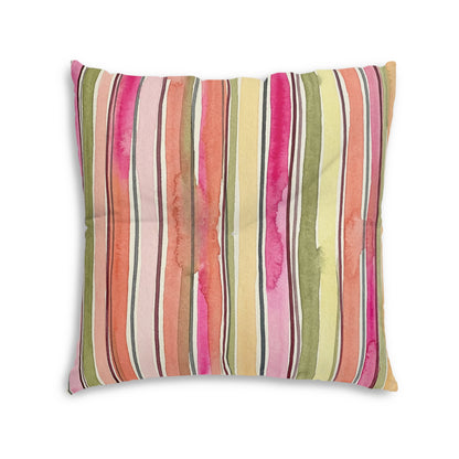 Summer Stripe Square Tufted Floor Pillow