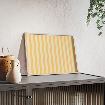 Buttercup Stripe Wood Framed Posters