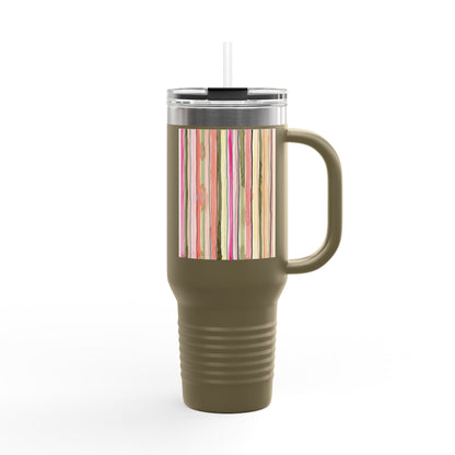 Summer Stripe 40oz Insulated Travel Mug