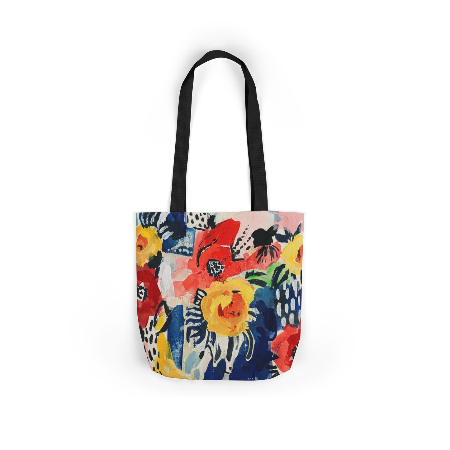 Abstract Flora Tote Bag with 5-Color Straps