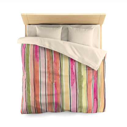 Summer Stripe Microfiber Duvet Cover