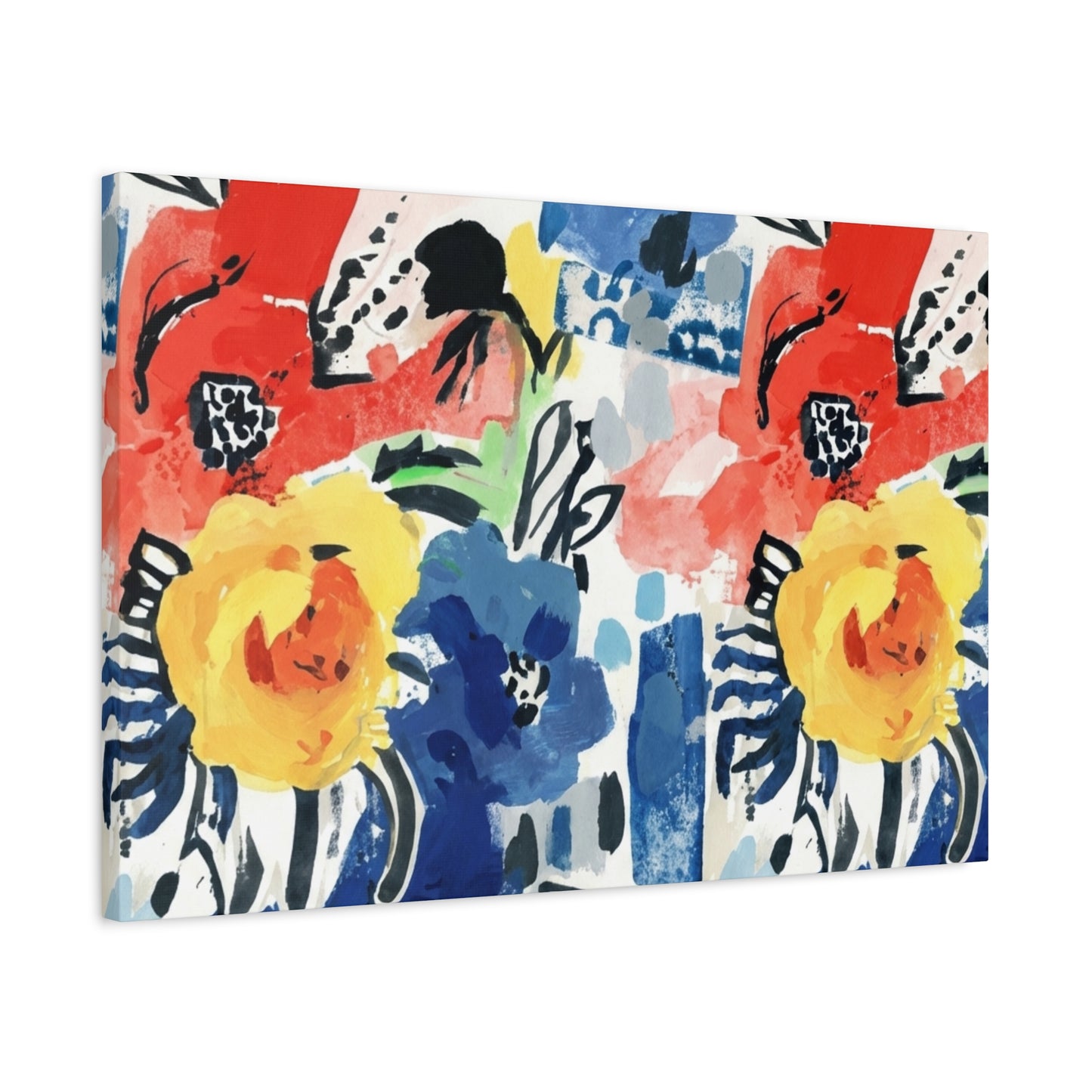 Abstract Flora Stretched Canvas Wall Art