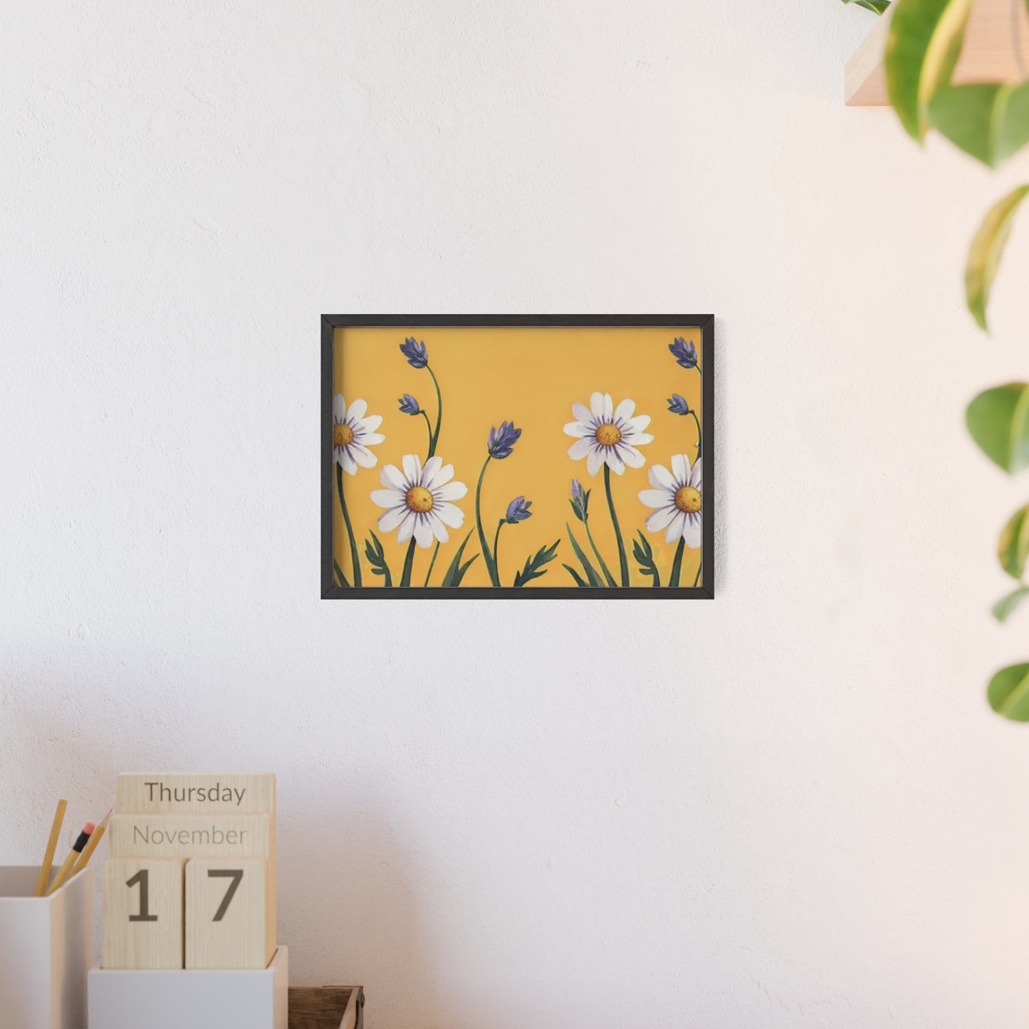 Spring Daisies Wood Framed Posters